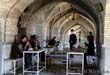 Iran: Tea-shop under the Si-o-Seh Pol (meaning Bridge of 33 Arches) in Isfahan