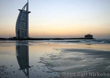 Dubai: The Burj al-Arab luxury hotel at sunset